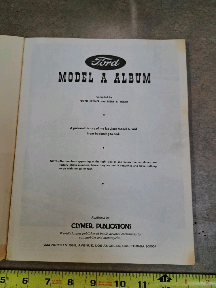 Clymer Ford Model "A" Album Book