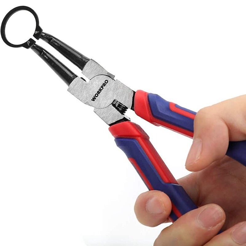 WORKPRO 4PCS 7" Snap Ring Pliers Set Heavy Duty Internal/External Circlip Pliers
