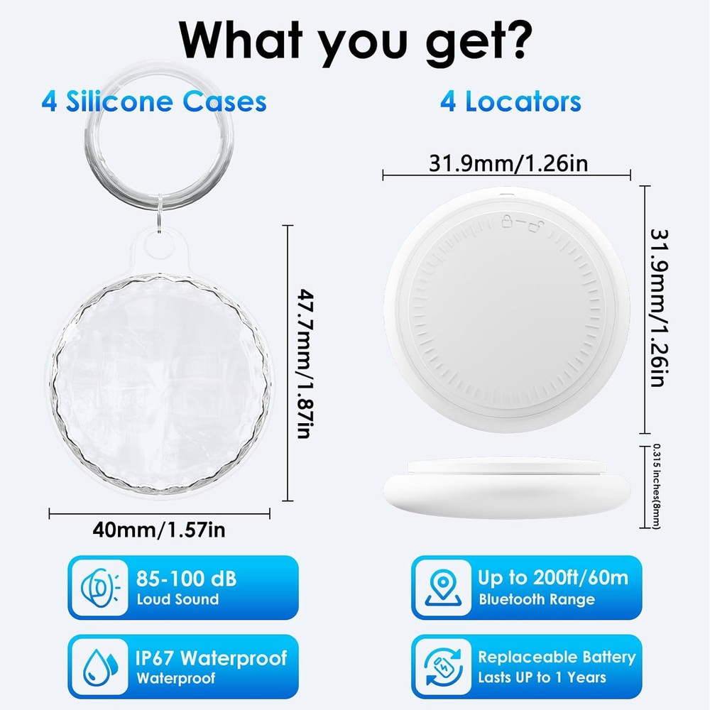 4 Pack Android Tracker Tags Bluetooth Tracker Tags Both Ios Android Android Key