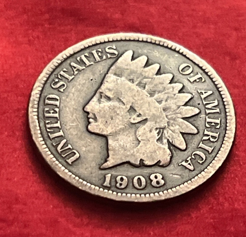 1908 indian head cent BN24