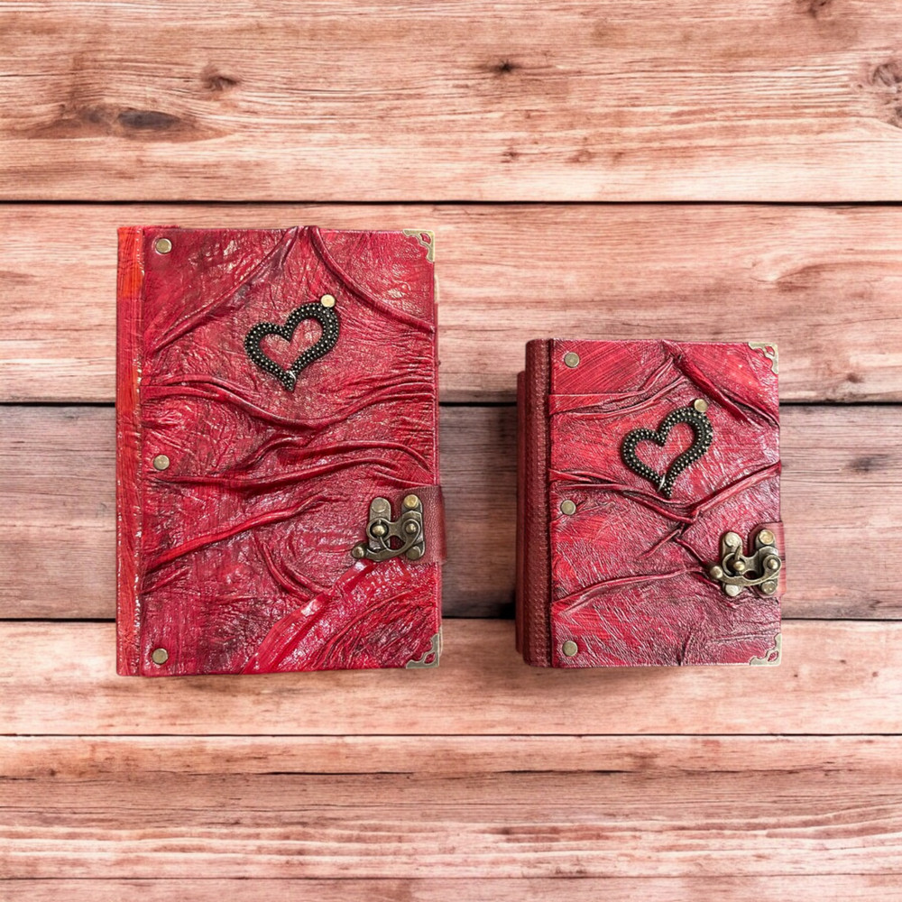 Handmade Leather Journal Belt Strap Heart