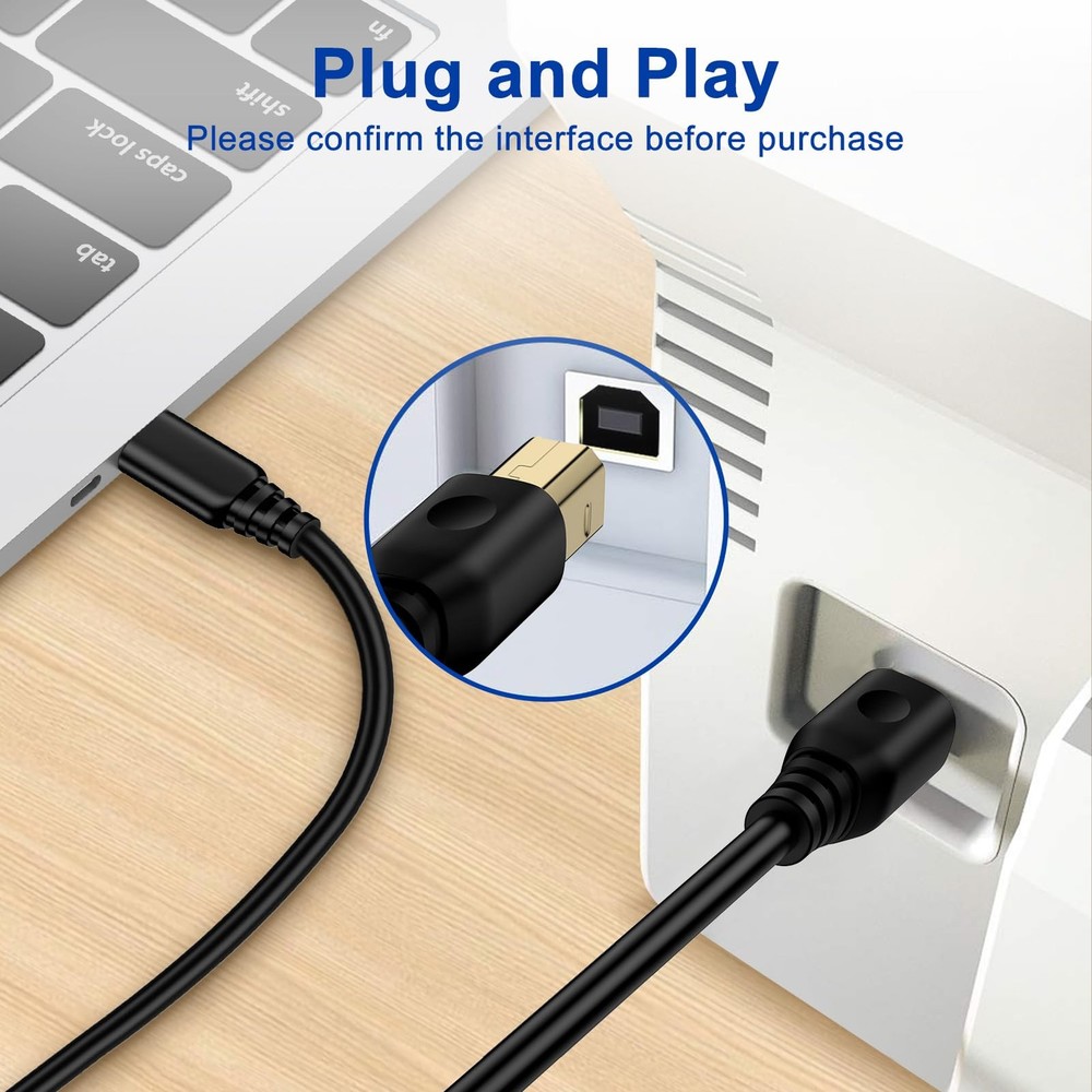 USB C Printer Cable 6FT Type C to B 6 Feet, Black