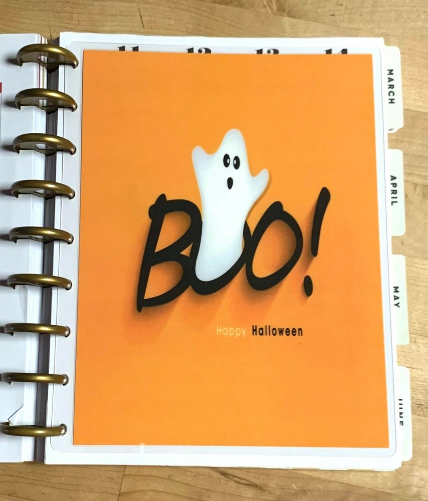 Boo Ghost Halloween Fall DASHBOARD for use with Classic Happy Planner~