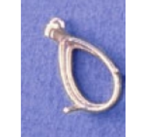 Pear Shape Cast Wire Dangle Pendant-VEE Prong Component - Sterling Silver 925