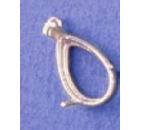 Pear Shape Cast Wire Dangle Pendant-VEE Prong Component - Sterling Silver 925