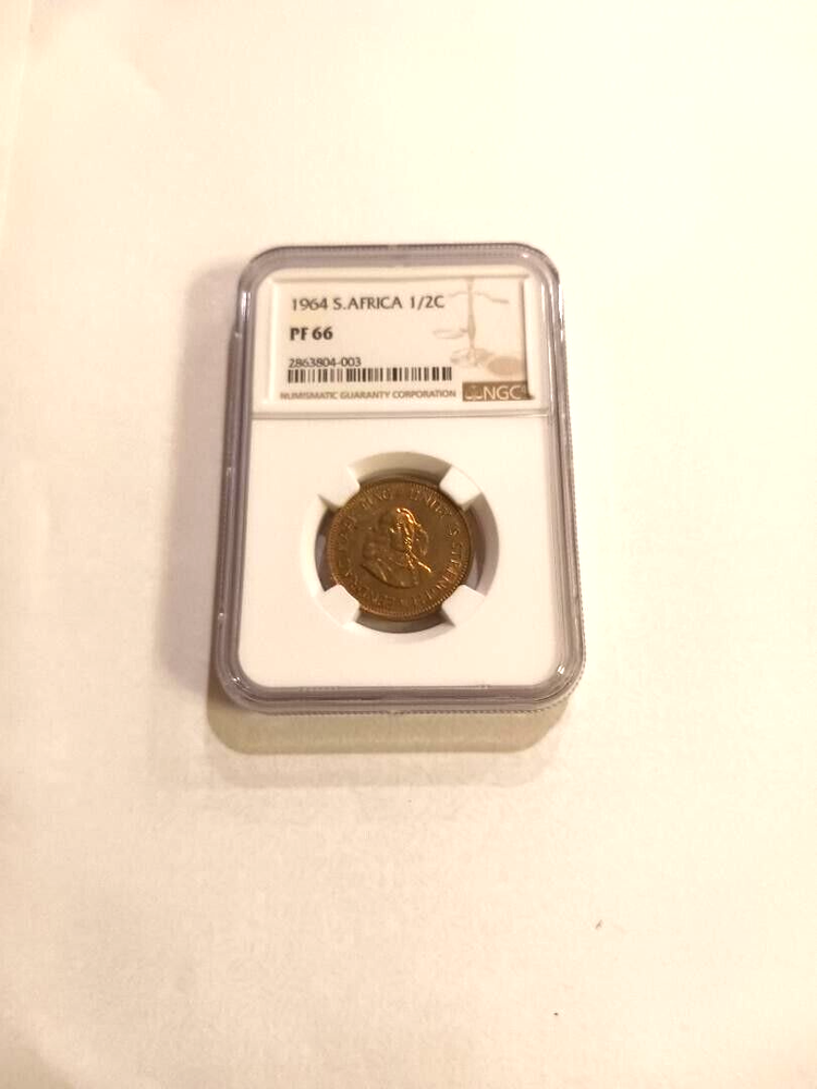 1964 South African 1/2 Cent PF 66