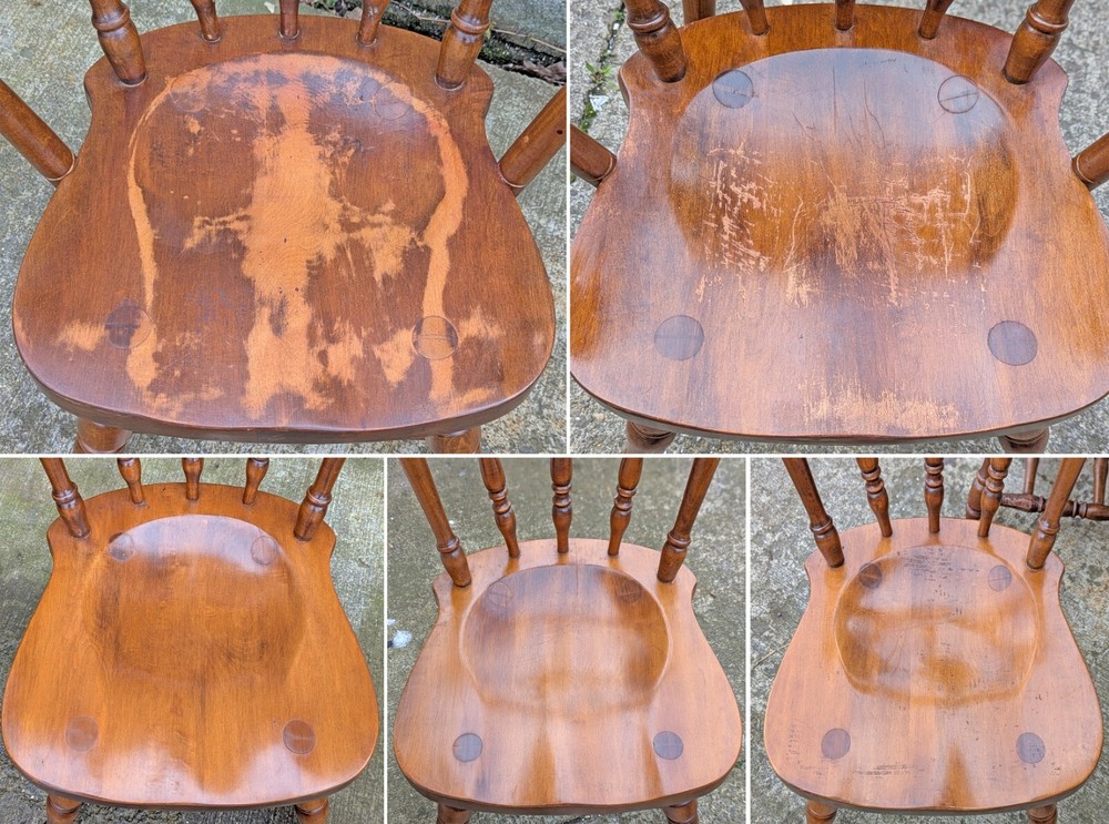Vintage Antique Old "Hale" SOLID Maple Wood Dining Set Arm Armrest Chairs Table