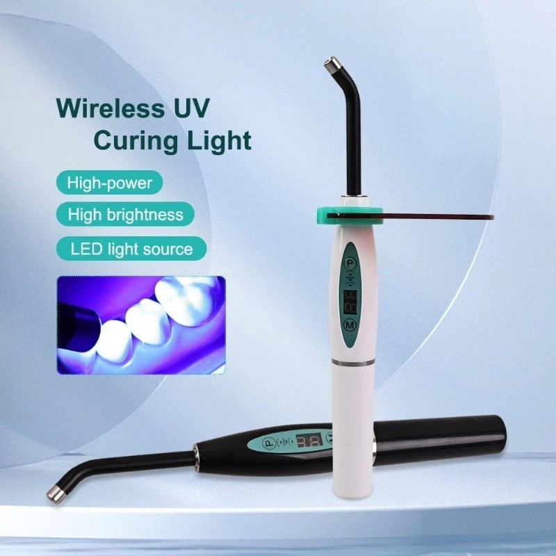Dental Wireless LED Curing Light Lamp Blue Light 1500mW/cm²