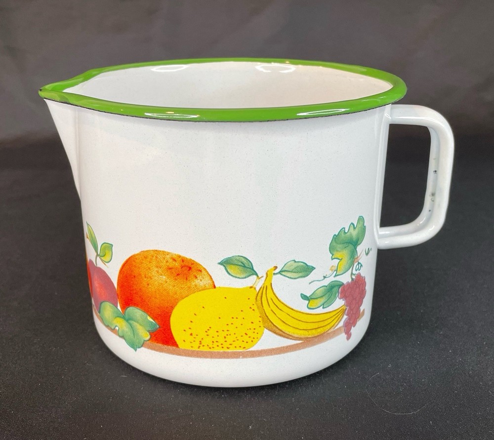 Vintage Enamelware 3 Cup Pitcher Made In Yugoslavia