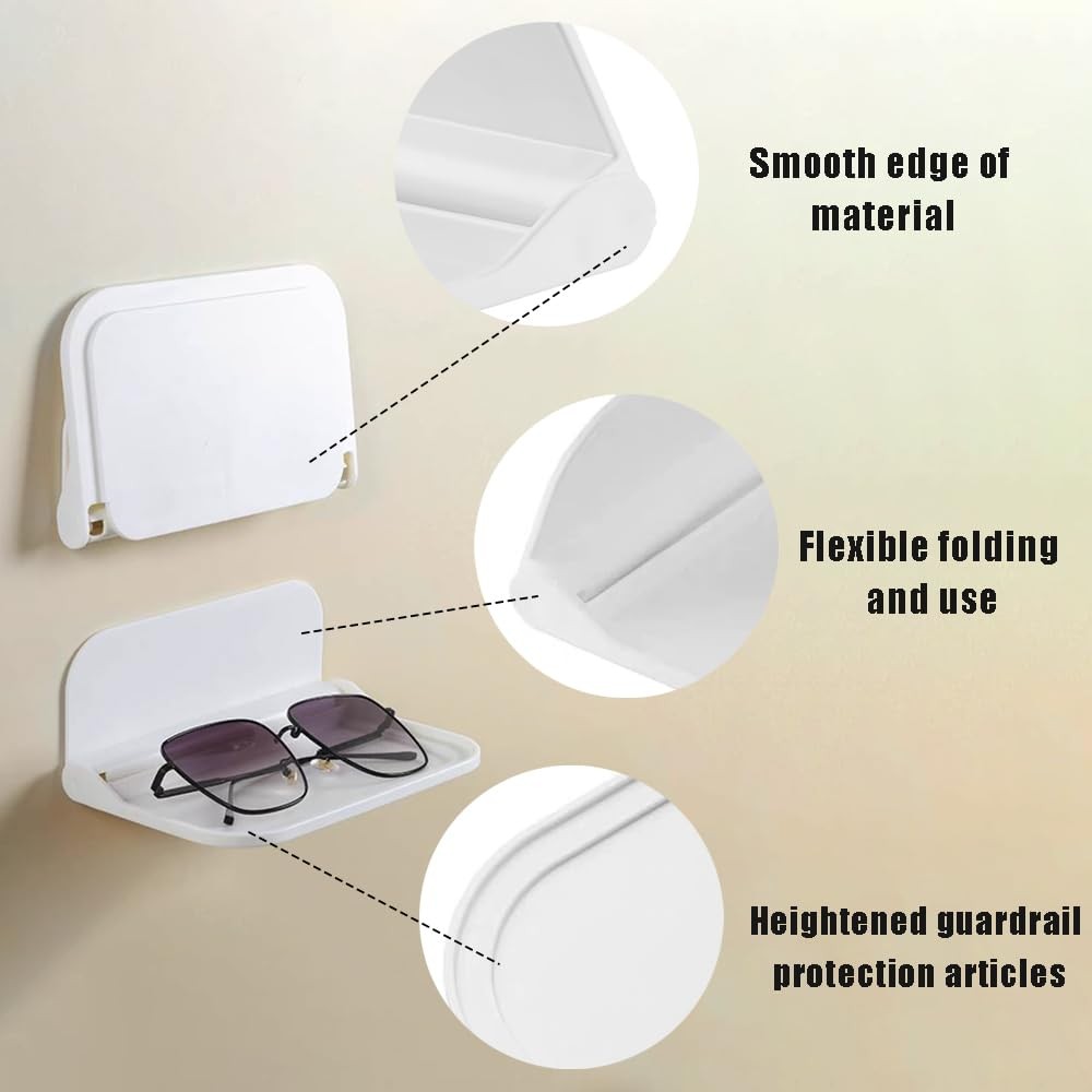 Foldable Wall Storage Holder,Rack Wall Shelf Plastic Floating Shelf Stick on ...