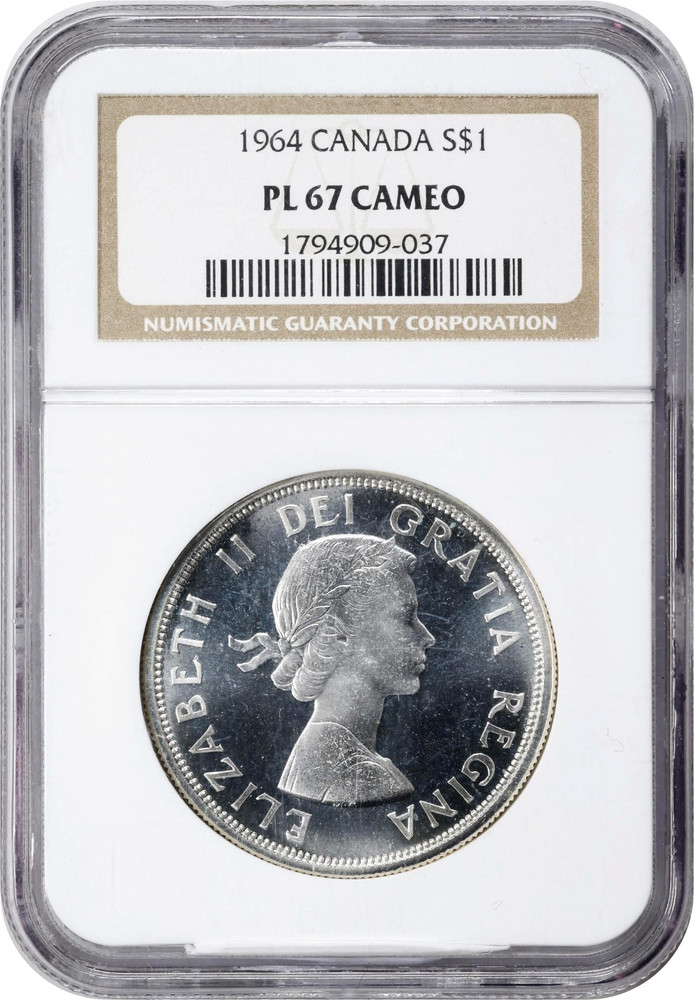 Canada 1964 Silver Dollar NGC PL67CAM