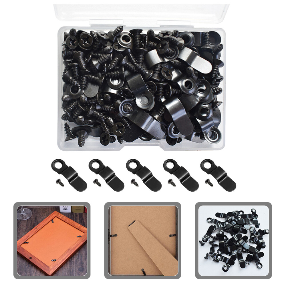 100 Pcs Photo Frame Backing Clips Iron Picture Frame Turn Button Wall Display