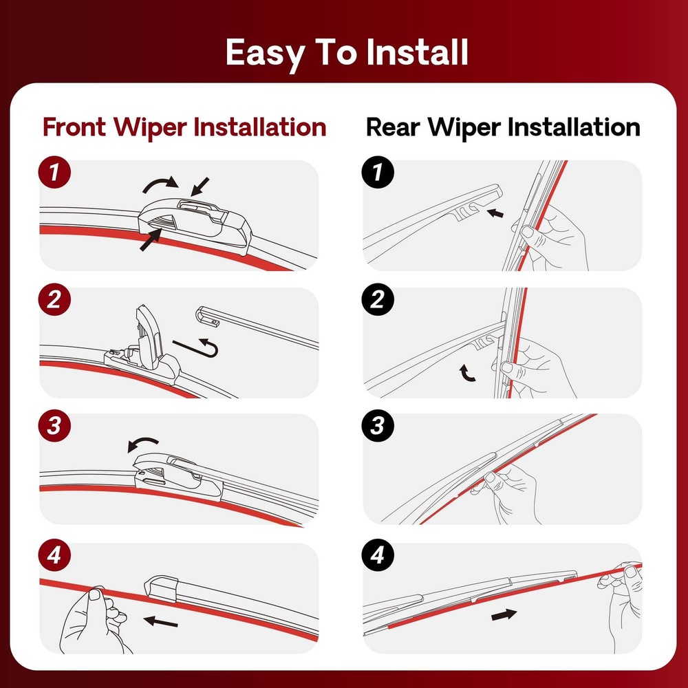 20" Windshield Wiper Blades Replacement for Ford ESeries, Expedition, Explorer