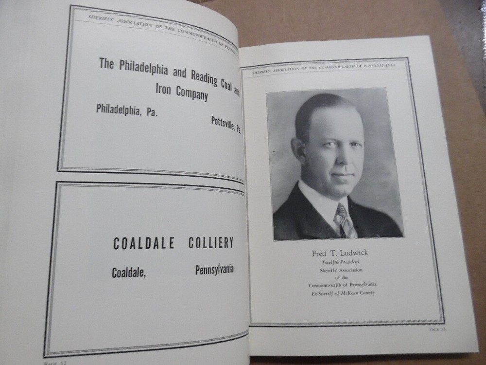 1936 Pennsylvania Sheriffs Association Annual Convention Program Souvenir Book