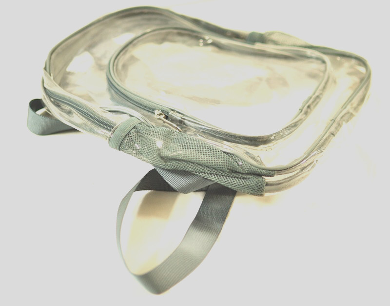 clear mini backpack strap two zippered pockets great for stadium game day