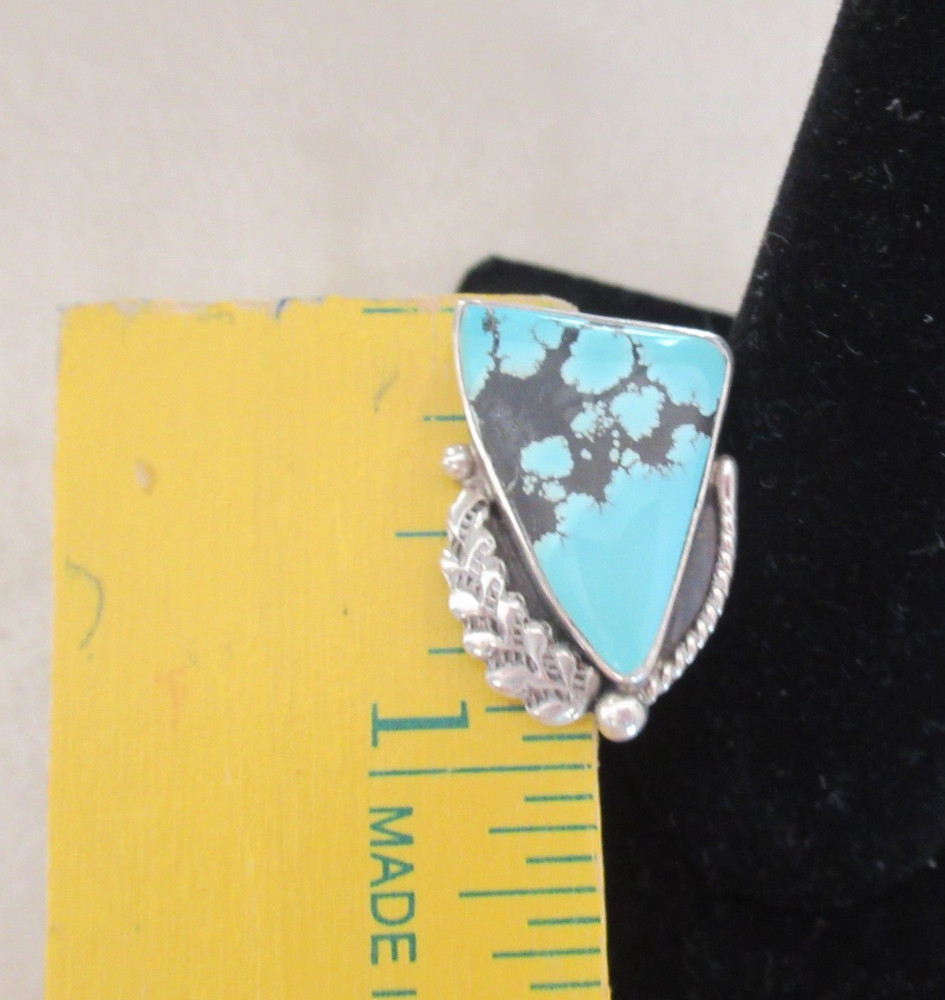 Burt Francisco Native American Sterling Silver Turquoise Stud Earrings Flat Top
