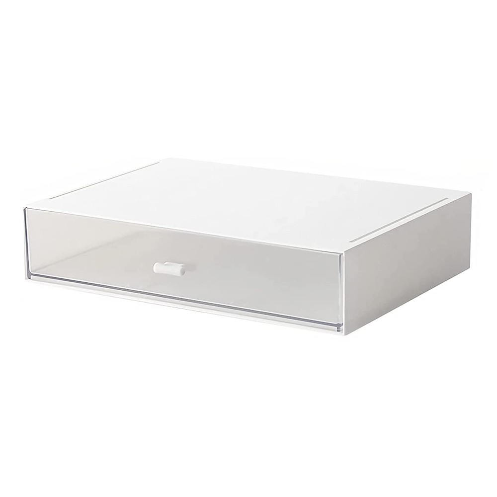 Desk Organizer with Drawers Stackable Storage Drawers, Plastic Compact Desk S...