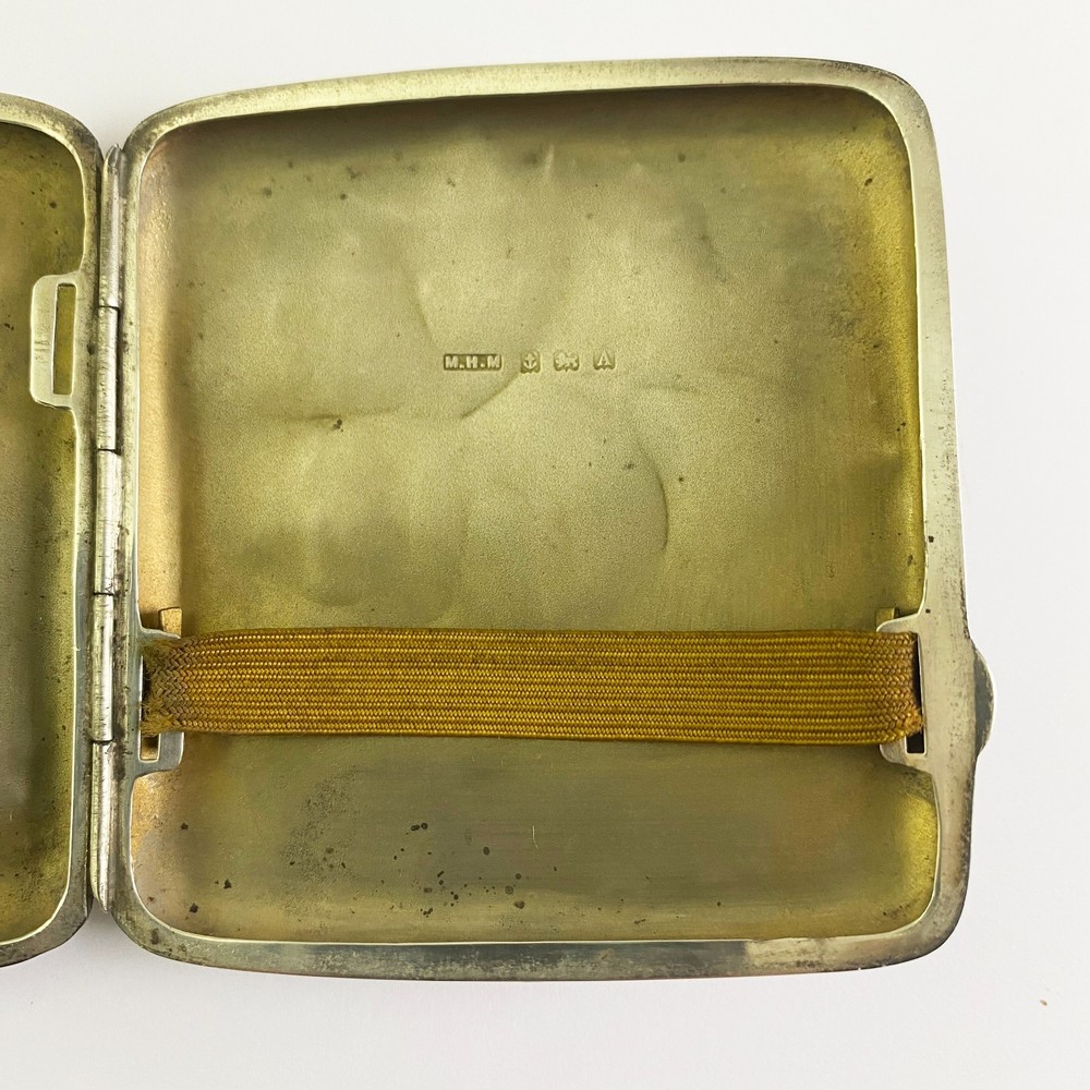 Antique Hallmark Birmingham Silver Engraved Cigarette Case 1925 78g
