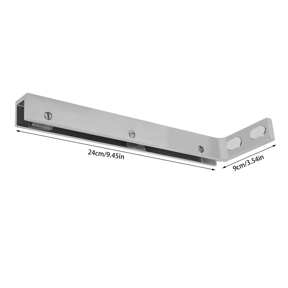 Glass Door L-Shape Stabilizing Bracket Glass Support Bracket Stabilizer Silver~
