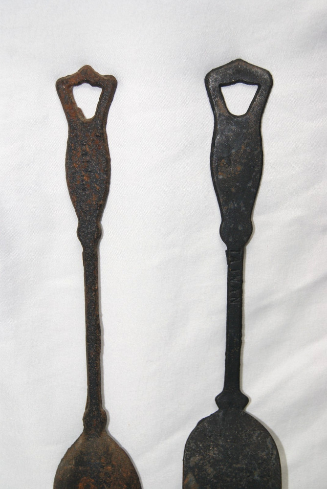 Cast Iron Kitchen Camp Fork & Spoon Set 11" Wall Decor