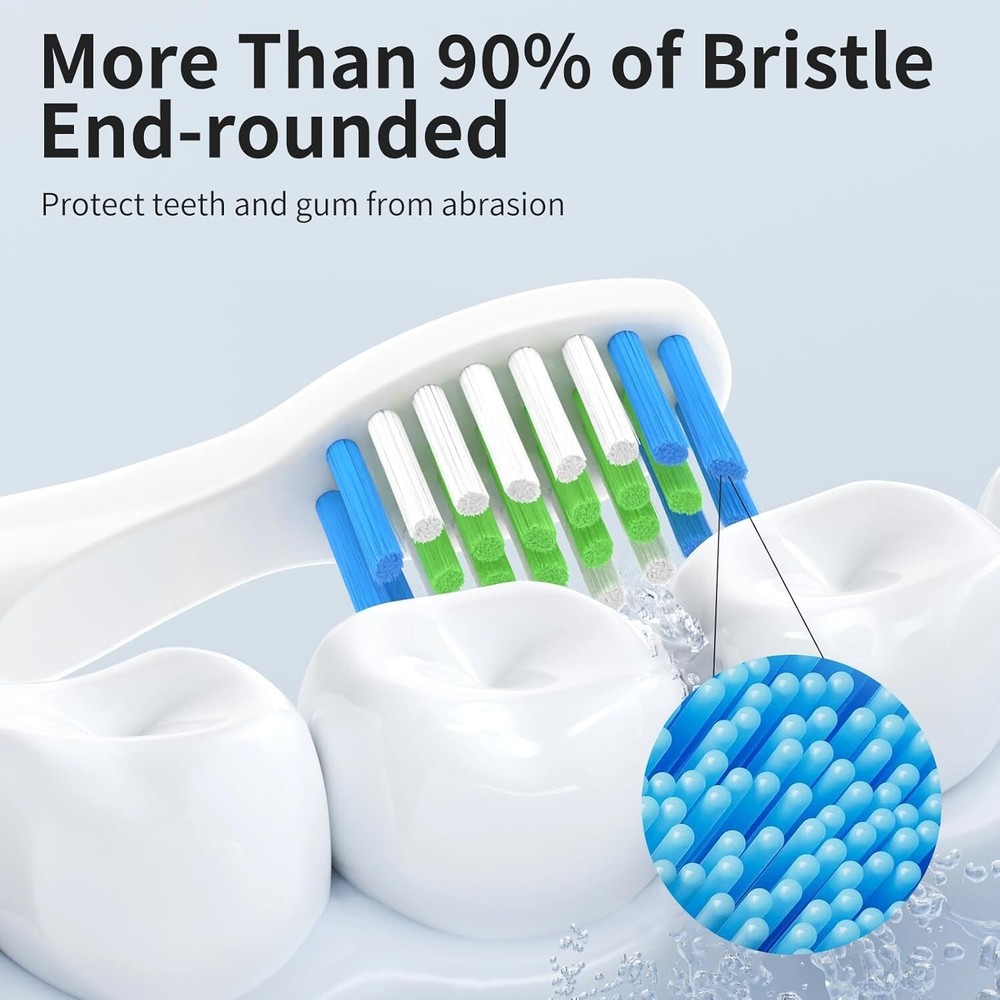 10-Pack Bitvae D2 Electric Toothbrush Replacement Heads - White & Sanitary Pack