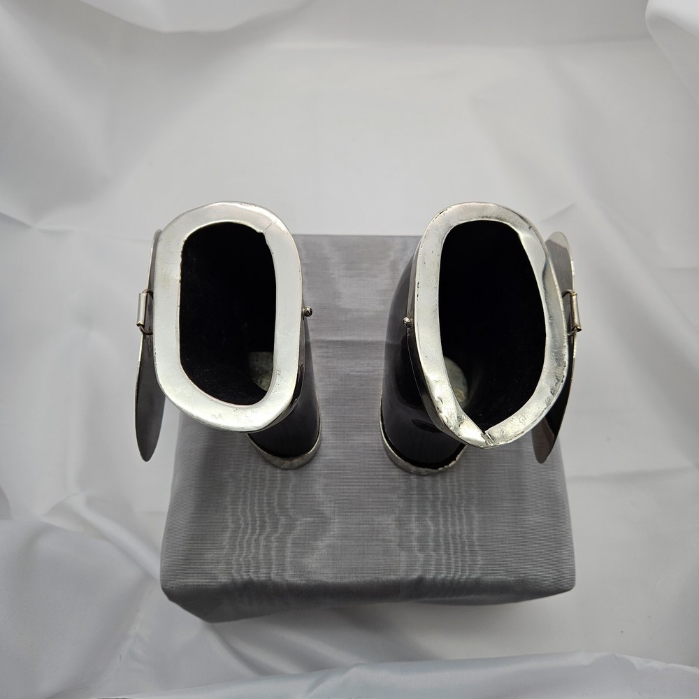 Silver Plate & Natural Horn Container Handcrafted / Hand Made