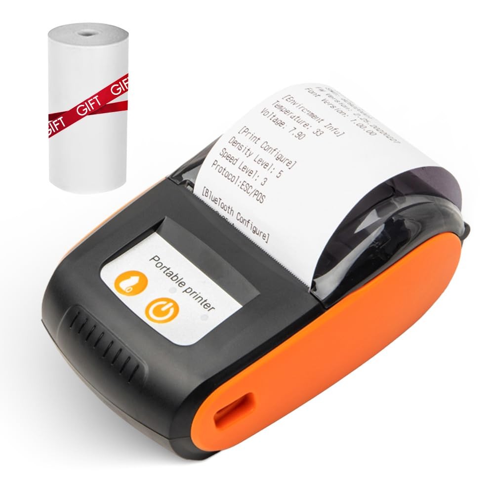 Portable Receipt Printer 58mm Mini Thermal Printing Wireless BT USB Mobile O
