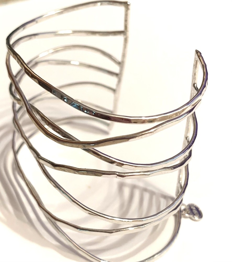 Esbe Hammered Silver Plated Cuff Bracelet Retro Boho