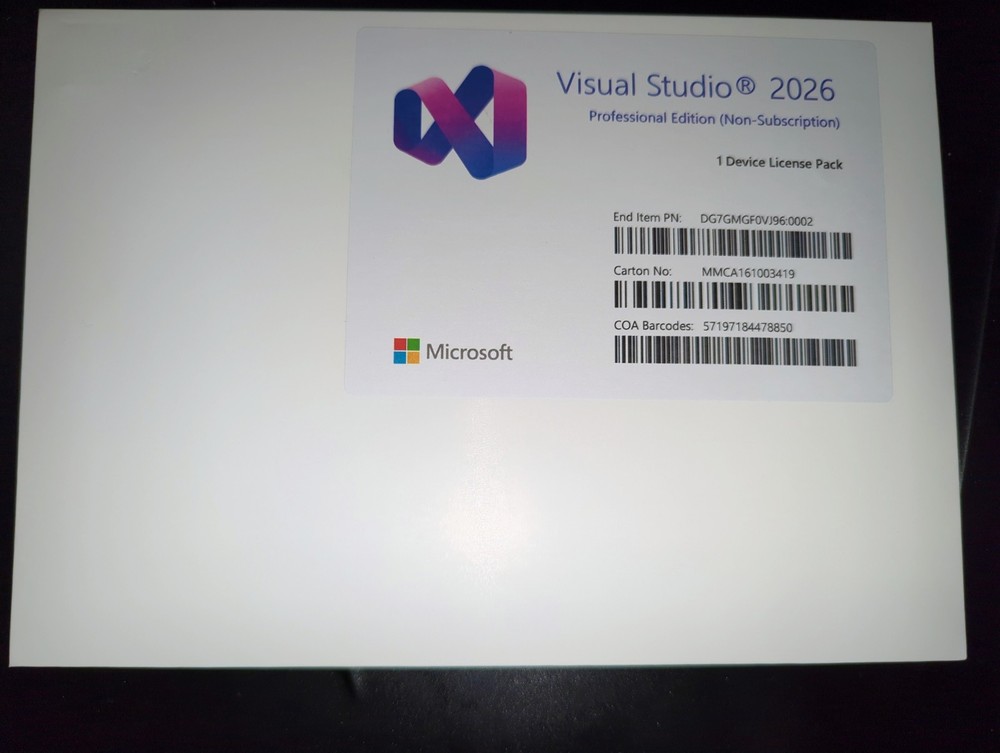 Microsoft Visual Studio 2026 Professional - 1 Device License (No-Subscription)