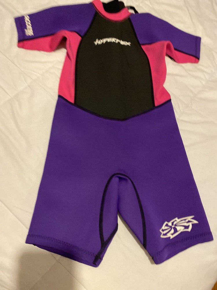 Hyperflex Wet Suit Short Sleeve Black Purple Size 8 Small