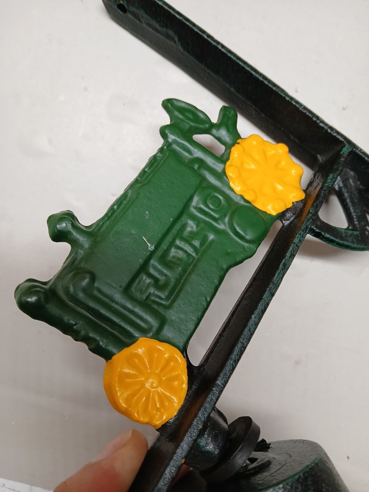 Vintage Cast Iron John Deere Bell Good Condition Wall Bracket *MISSING CLAPPER