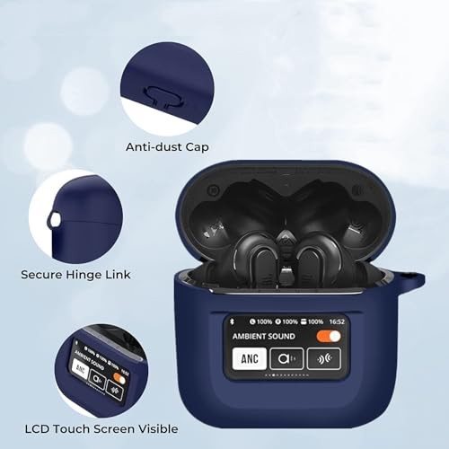Case Compatible with JBL Tour Pro 2, Soft Silicone Scratch/Shock Resistant Navy