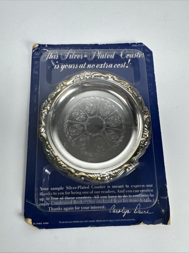 1988 Silver-Plated 4" Drink Coaster Readers Digest Unopened