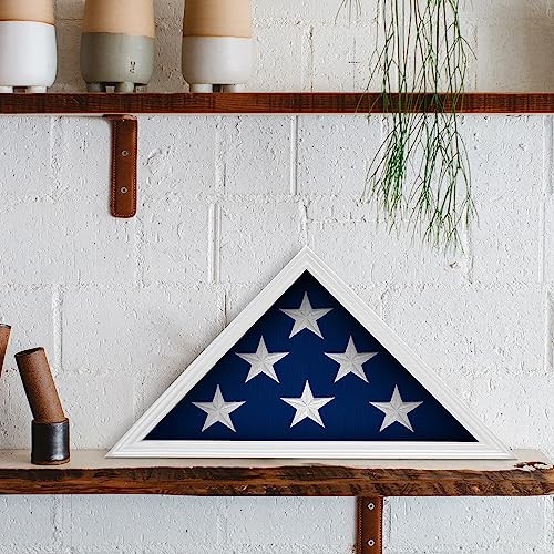 Solid Wood Flag Holder for American Veterans, Display Case for Folded American