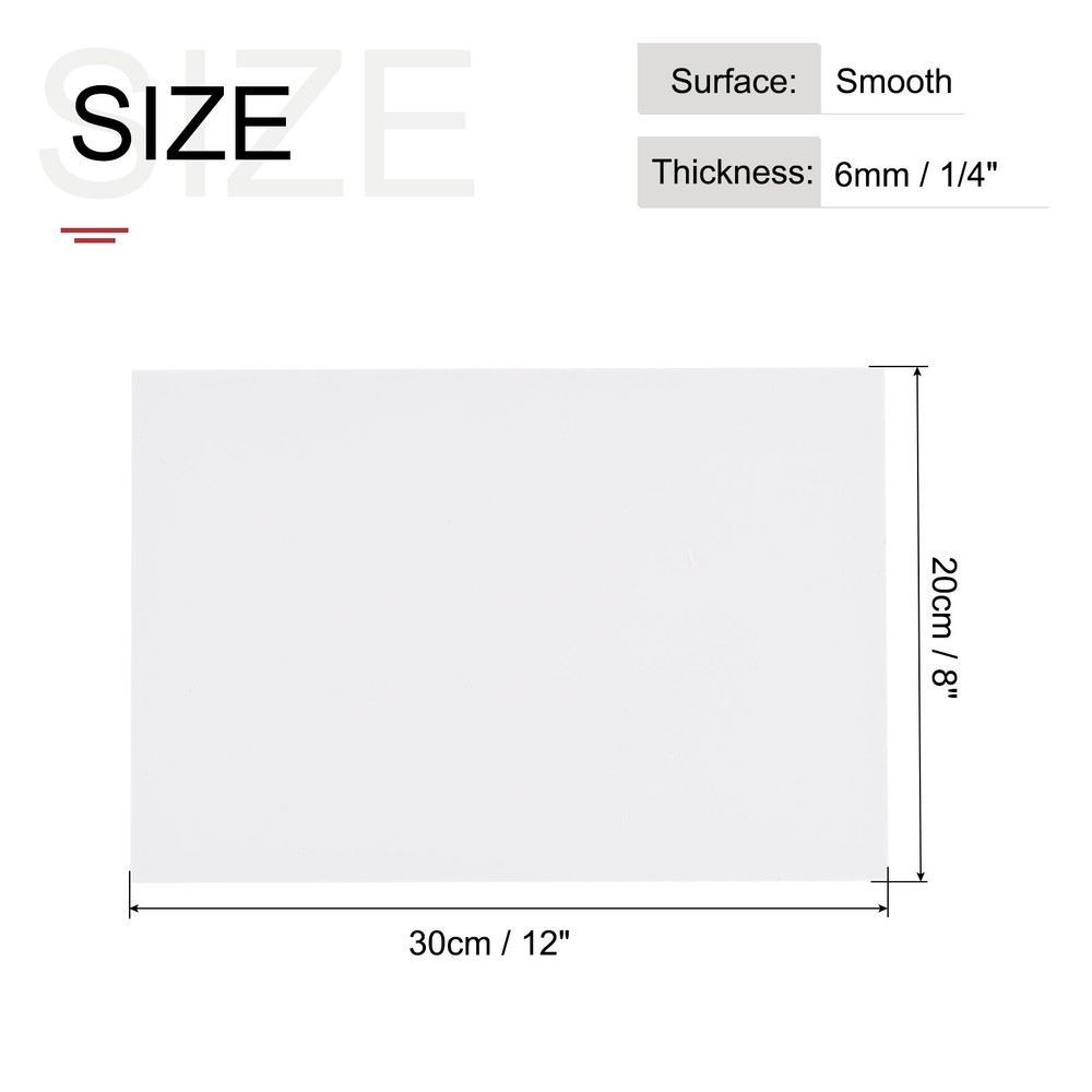 ABS Plastic Sheet 12 " x 8 " x 0.24 " ABS Styrene Sheets White 2 Pcs