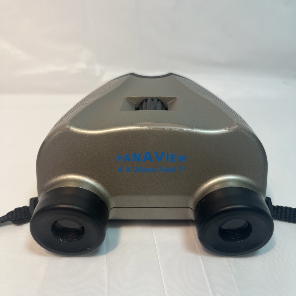 Panaview binoculars 6 X 20mm field 7° silver with strap