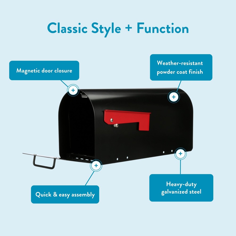 Architectural MAILBOXES Ironside Large Capacity Galvanized Steel Large, Black