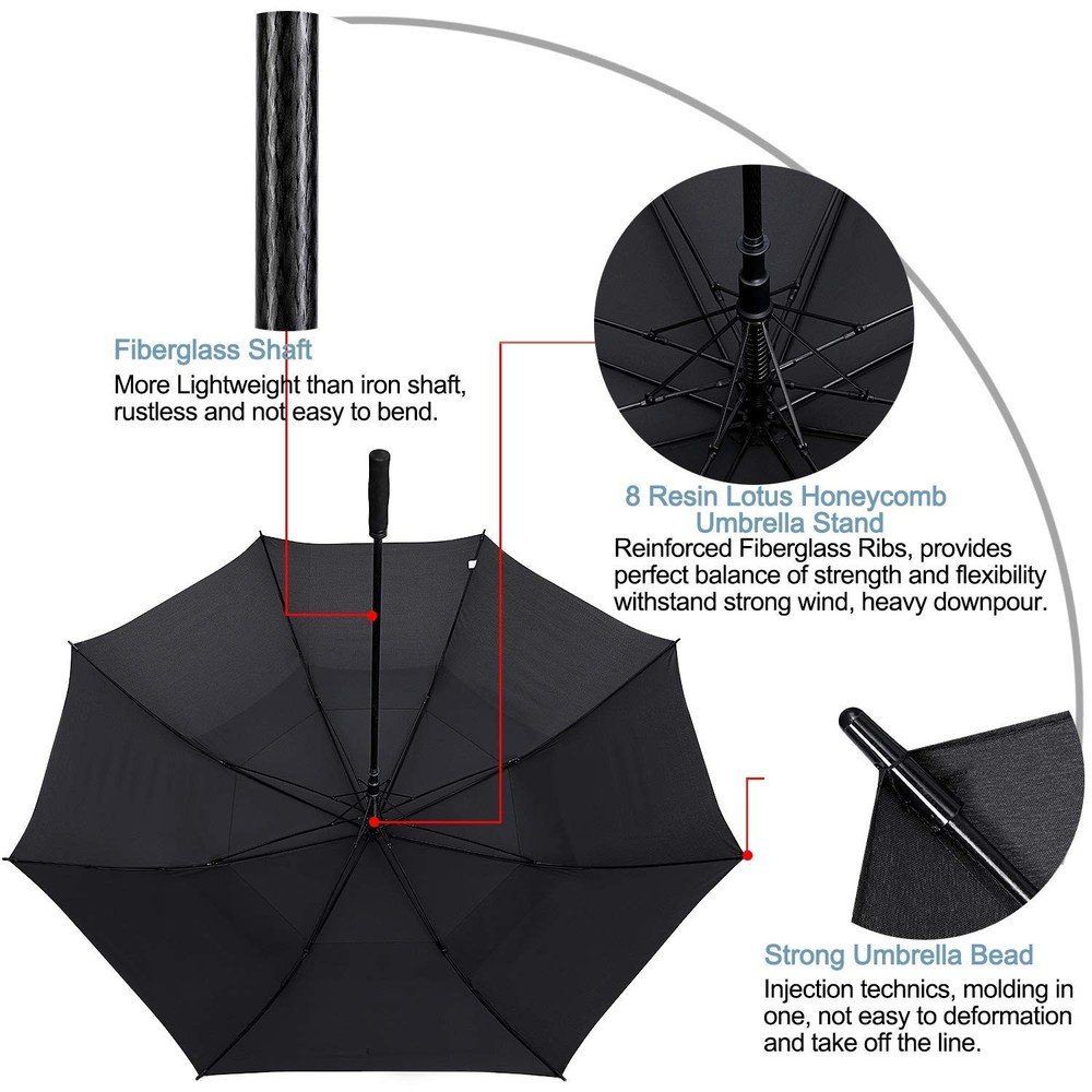 New Prospo 72 Inch Huge Golf Umbrella Windproof Large Automatic Open With Double