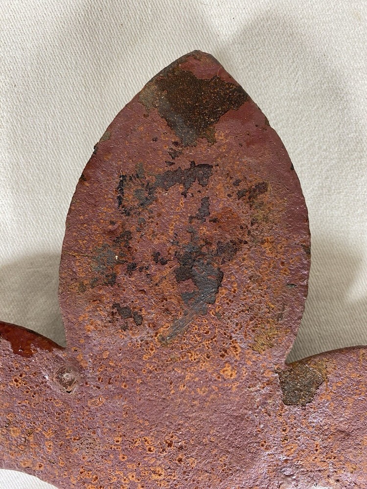 Cast Iron Fleur De Lis Red No Hooks Wall Hanging