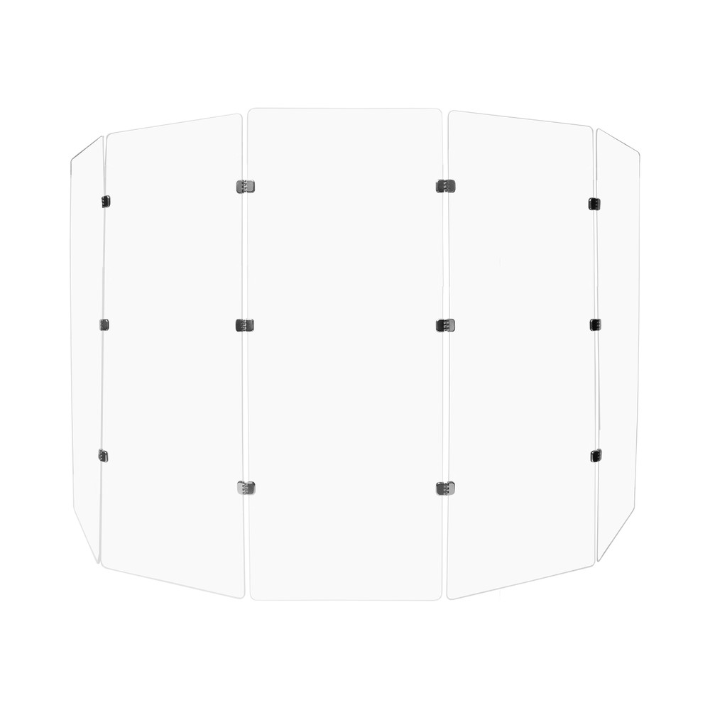 DS4 Professional Drum Shield - Five Clear Acrylic Panels with Chrome Hinges