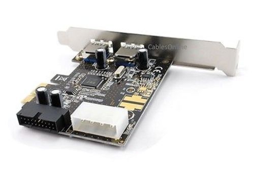 USB 3.0 2-Port PCI-e Controller Card w/ On-Board 20-Pin Header & 4-Pin Molex