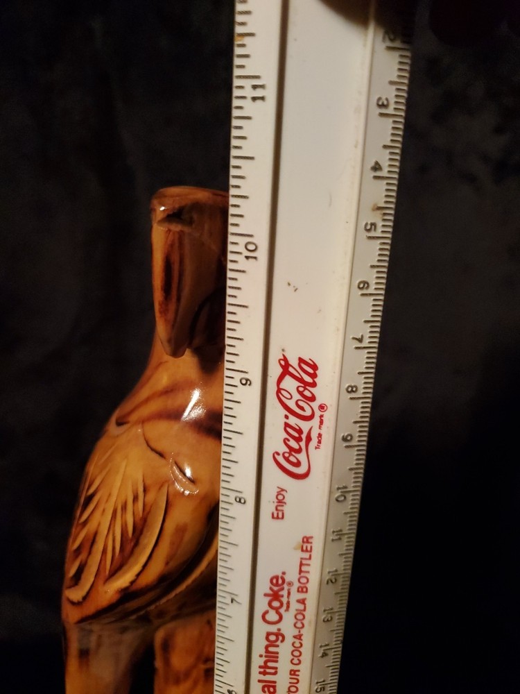 Wooden Statue Parrot 10" Tall