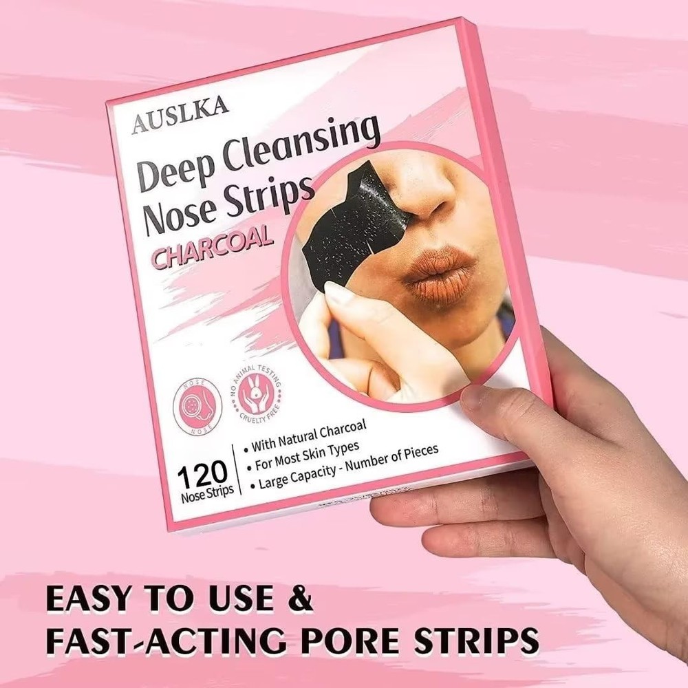 Blackhead Pore Strips,(120 Counts) Blackhead Remover - Deep Cleansing Charcoa...