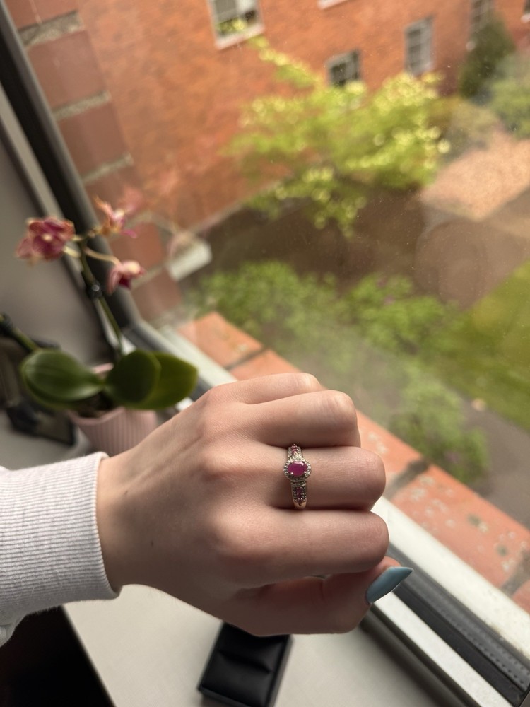 Ruby Diamond 14k Gold Ring Size 7