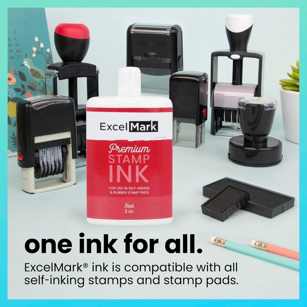 Self Inking Stamp Refill Ink - 2 oz. - Red Ink