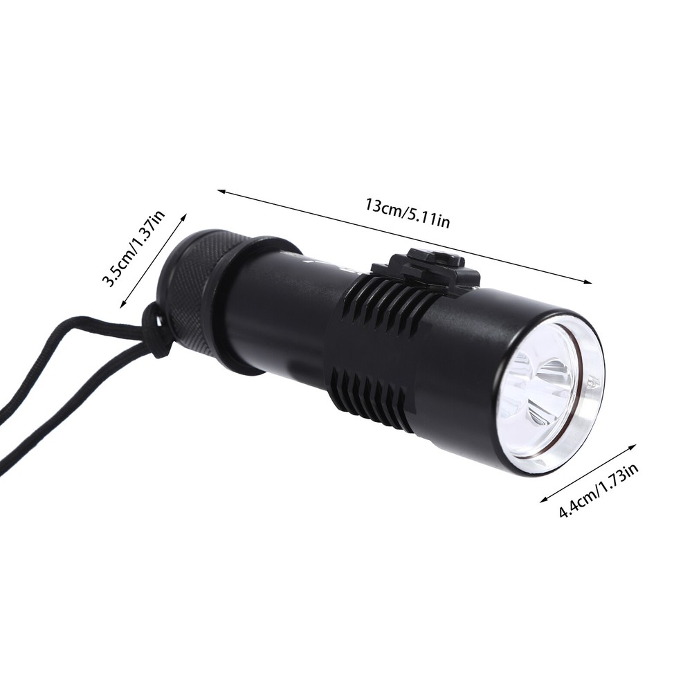100m Underwater LED Scuba Dive Light Waterproof Rechargeable Diving Flashlight