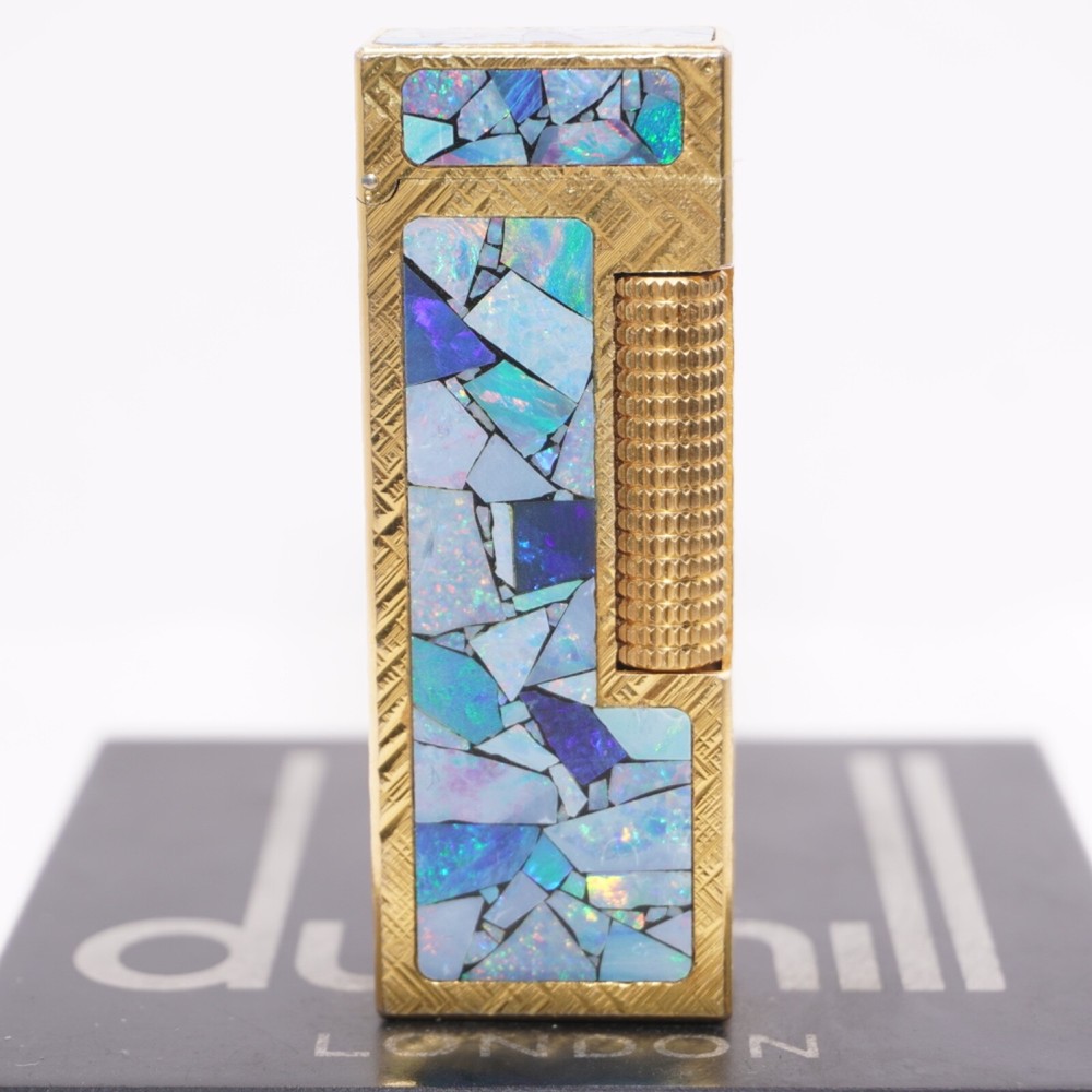 Dunhill Lighter Gold Florentine Opal Pattern_Ultrasonically cleaned_Working