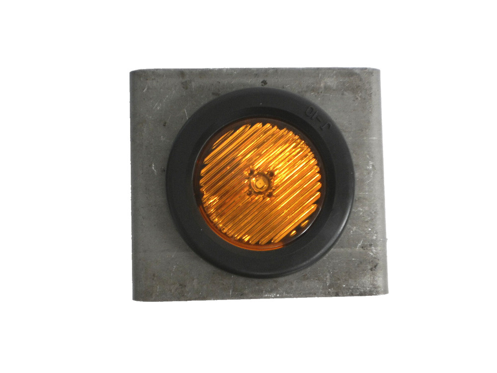 Custom Weld On Bracket Mount with 2" Round Sealed Amber LED Reflective Light