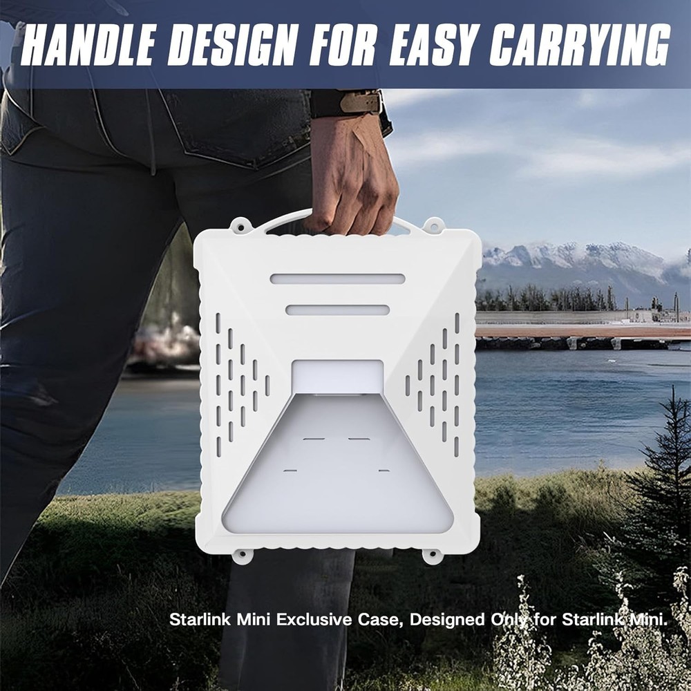 Acover Starlink Mini Protective Silicone Waterproof Anti-Scratch Handle White