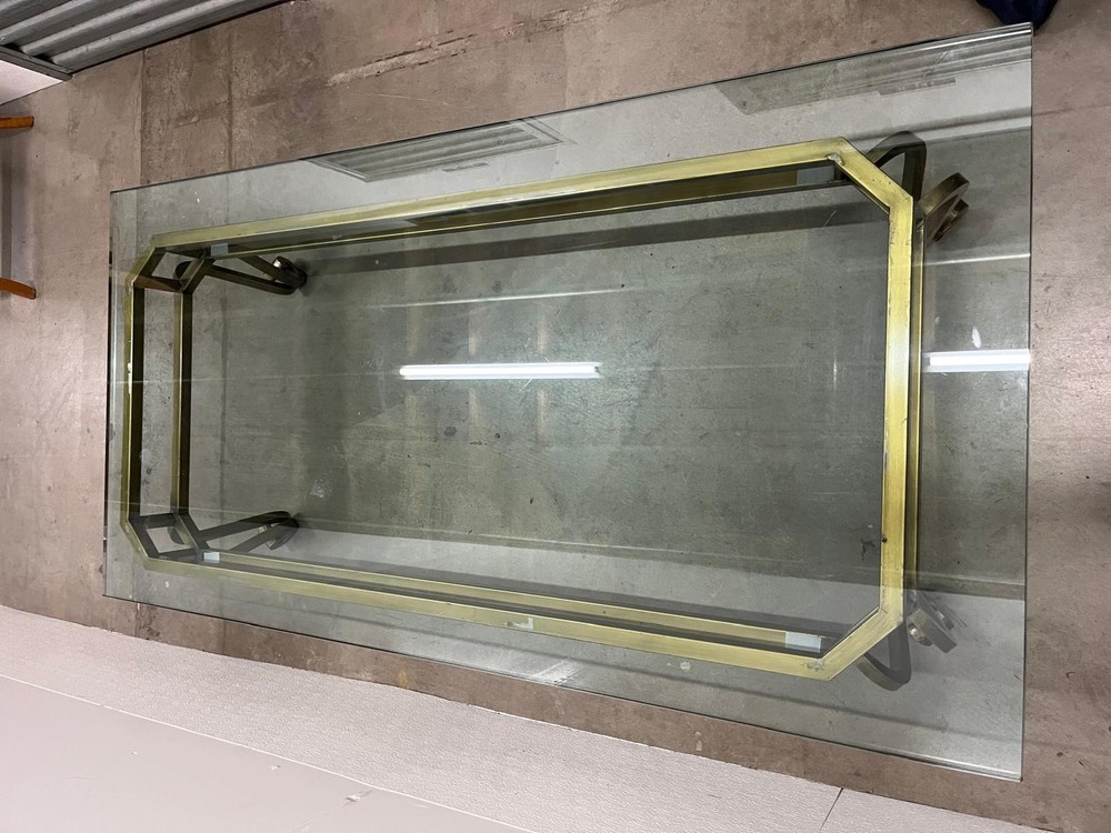 vintage glass top coffee table